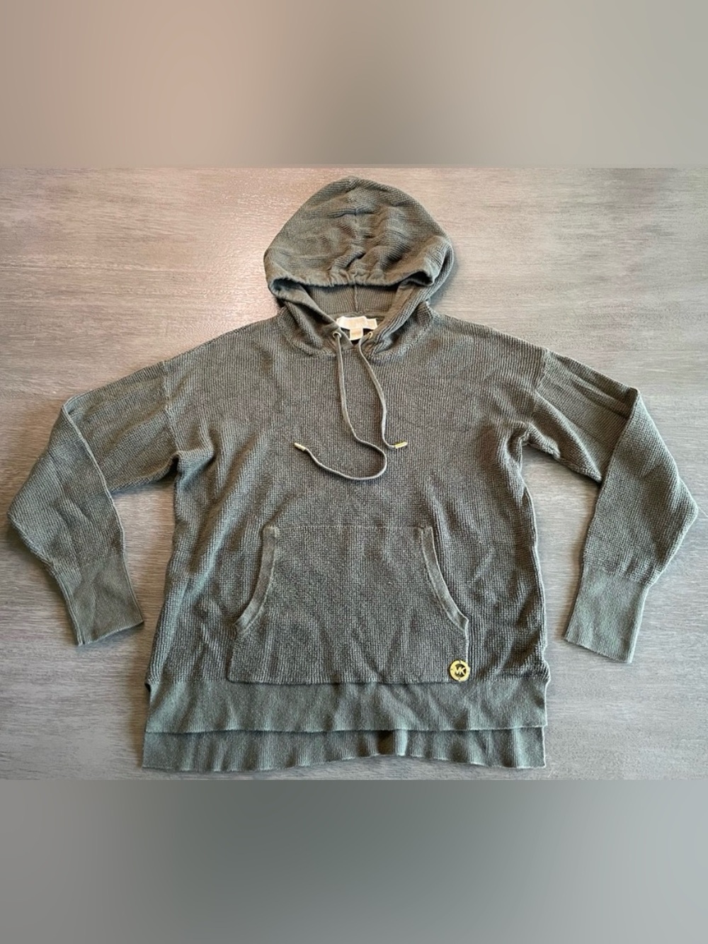 Michael Kors Dark Olive Green Long Sleeve Hoodie Sweater S